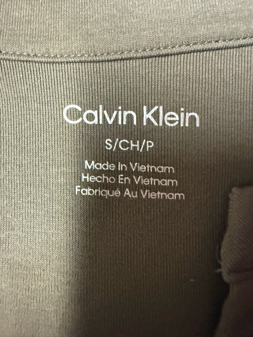 S Calvin Klein Olive Green Cap-Sleeve Henley Top - Picture 3 of 4